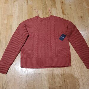 NWT Lucky Brand Mixed Cable Crew Pullover Sweater Size S/P Original $ 89 Fall 24